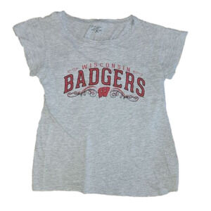 𝅺wisconsin BADGERS Grey Short Sleeve Tee